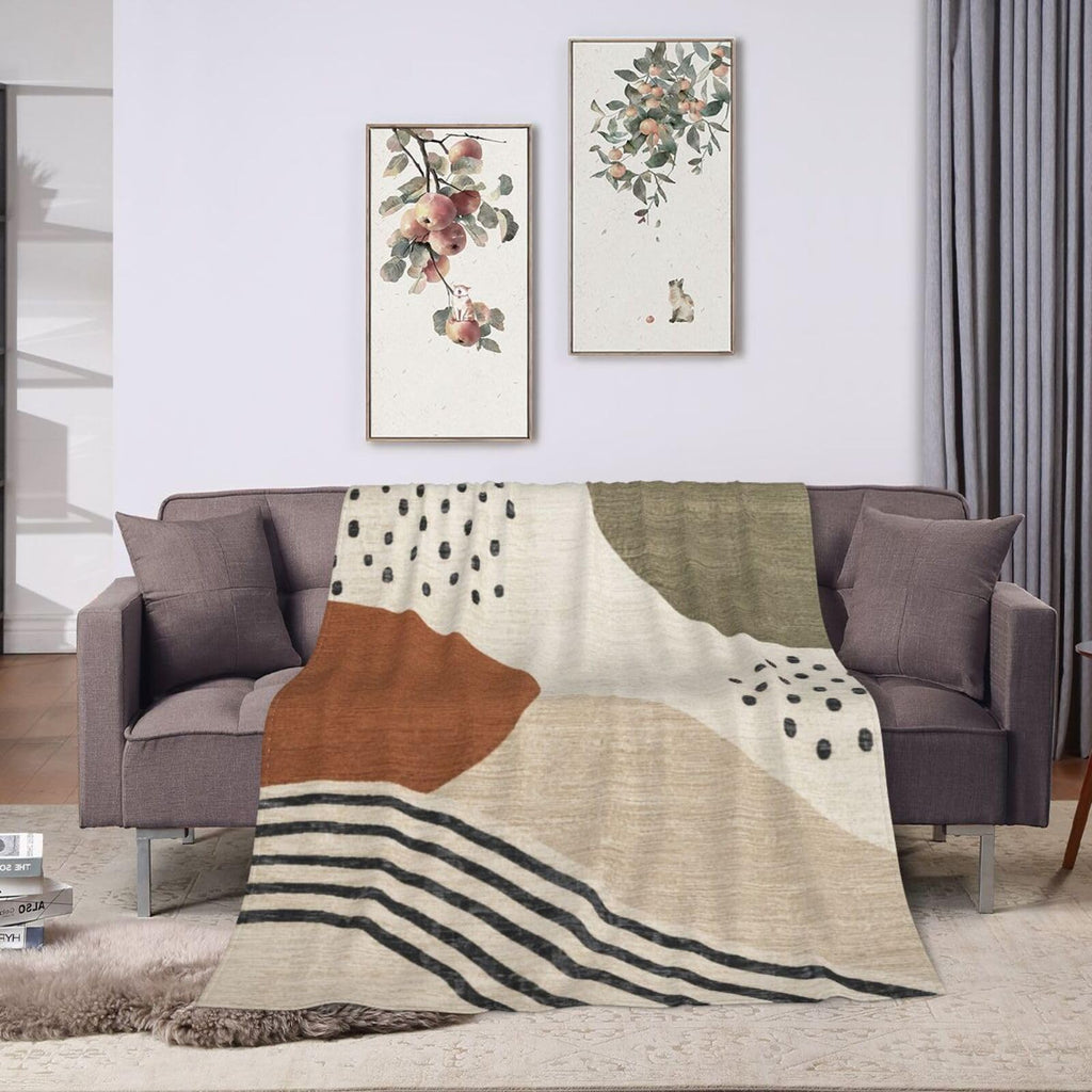 Mid Century Boho Throw Blanket 80"x60"