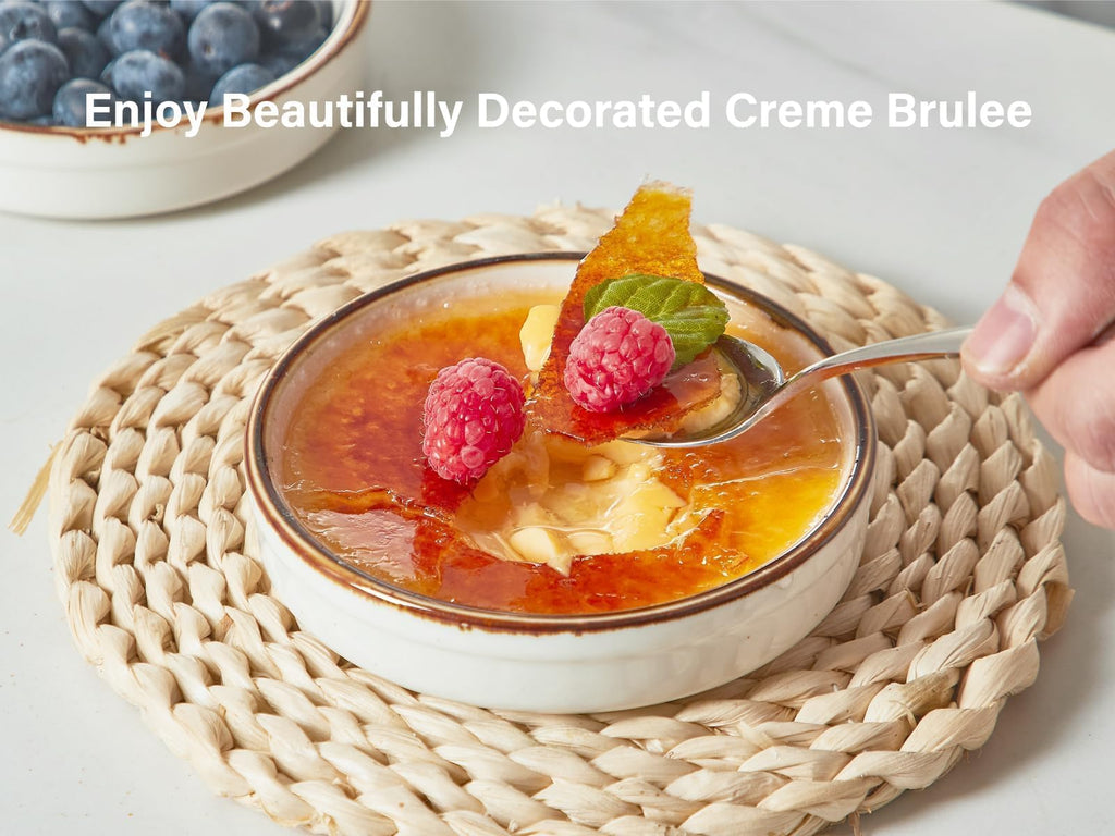 Ramekin Set of 14, Creme Brulee Oven Safe 4 oz Ceramic Shallow Souffle Dishes for Baking Exquisite Desserts, Small