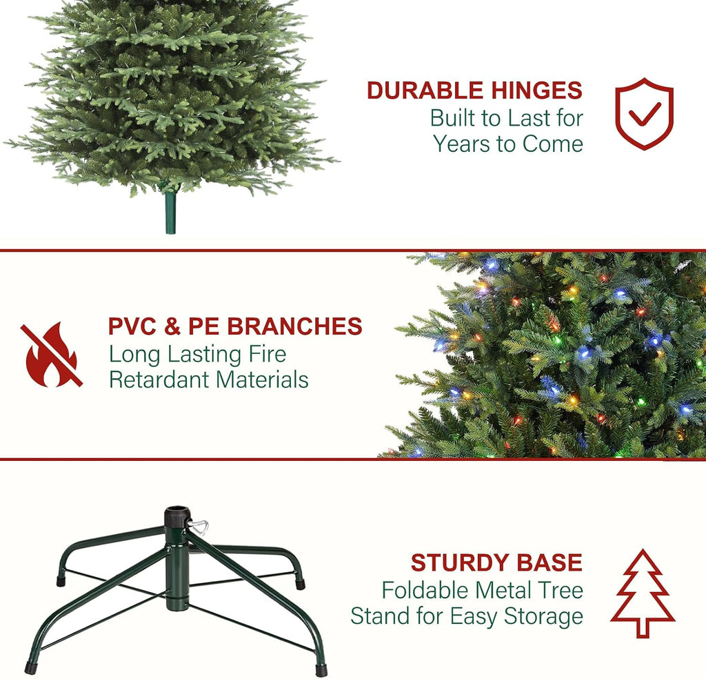 Prelit Christmas Tree with Realistic PE Foliage