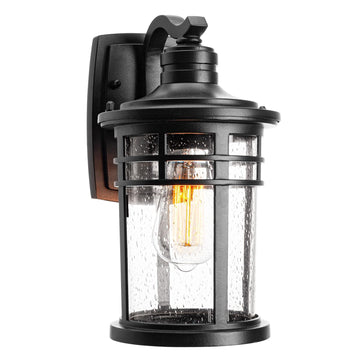 Outdoor Porch Lights Wall Mount, Outdoor Light Fixtures Sconces Wall Lighting with Seeded Glass Waterproof Exterior