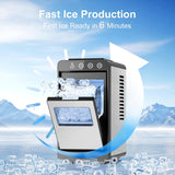 Countertop Ice Maker, 8 Bullet Cubes in 6 Mins, 26.5lbs in 24Hrs, 2 Ice Sizes, Self-Cleaning Portable Ice Maker