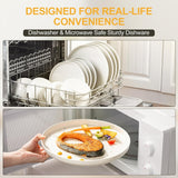 Plates and Bowls Sets, 24 Pieces Ceramic Dinnerware Set for 8, Stoneware Dishware Dishes Set