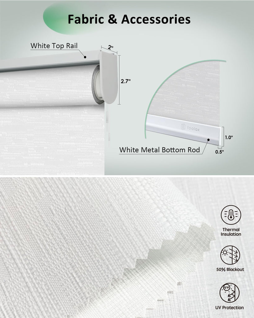 Motorized Blinds App Control, Jacquard White