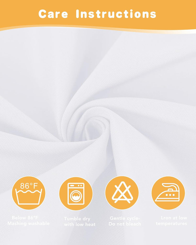 Extra Wide Outdoor Curtains Waterproof, 4 Panels - 110 x 108 Inch - Privacy & Light Filtering Curtains White Grommet