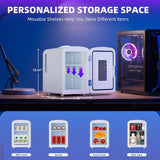 Mini Fridge 4 Liter/6 Cans Portable Mini Compact Refrigerator with Gaming Light, for Bedroom,Car,Office and Dorm