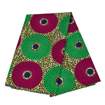 African Fabric 6 Yards 100% Polyester Vibrant Color Ankara Fabric for Party Dress 6485
