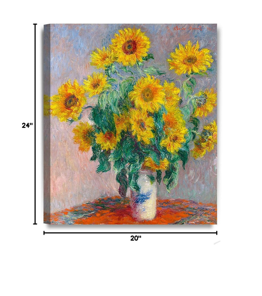 Claude Monet Canvas Wall Art, Sunflowers, 24x20''