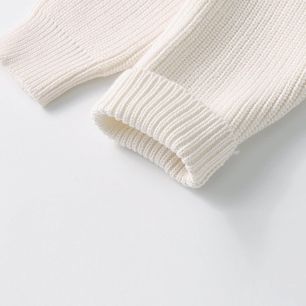 Baby Knit Sweater Toddler Boys Girls Warm Sweater Soild Pullover Round Neck Top Clothes Fall Winter Outfits