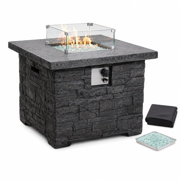4-Piece Propane Fire Pit Table Set, 50, 000 BTU Outdoor Gas Fire Table