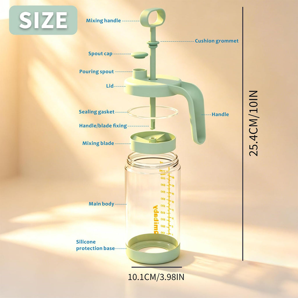 32oz Borosilicate Glass Formula Mixing Pitcher, BPA-Free Leakproof Breastmilk Fridge Storage Container, Wide Mouth