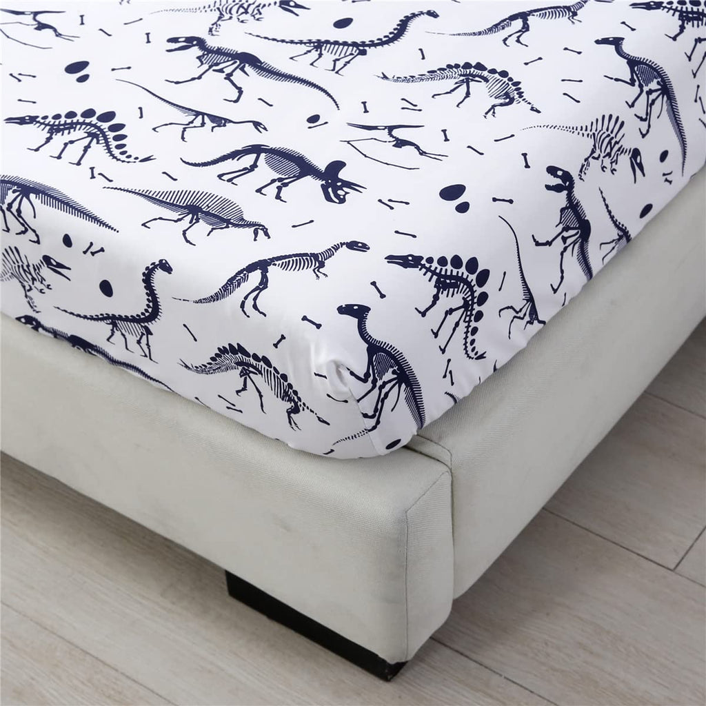 4-Piece Toddler Bedding Set Cartoon Jurassic Dinosaur Print Boys