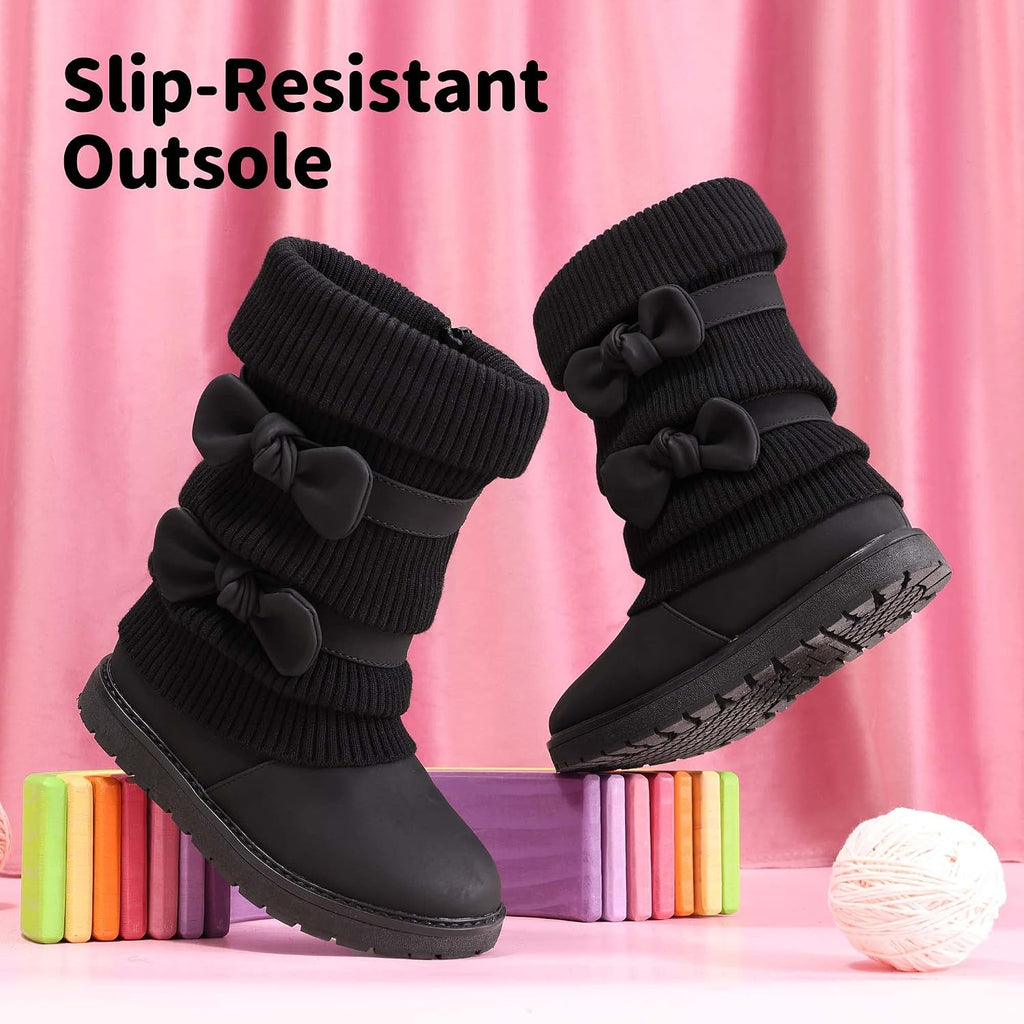 Girls Winter Mid Calf Snow Boots