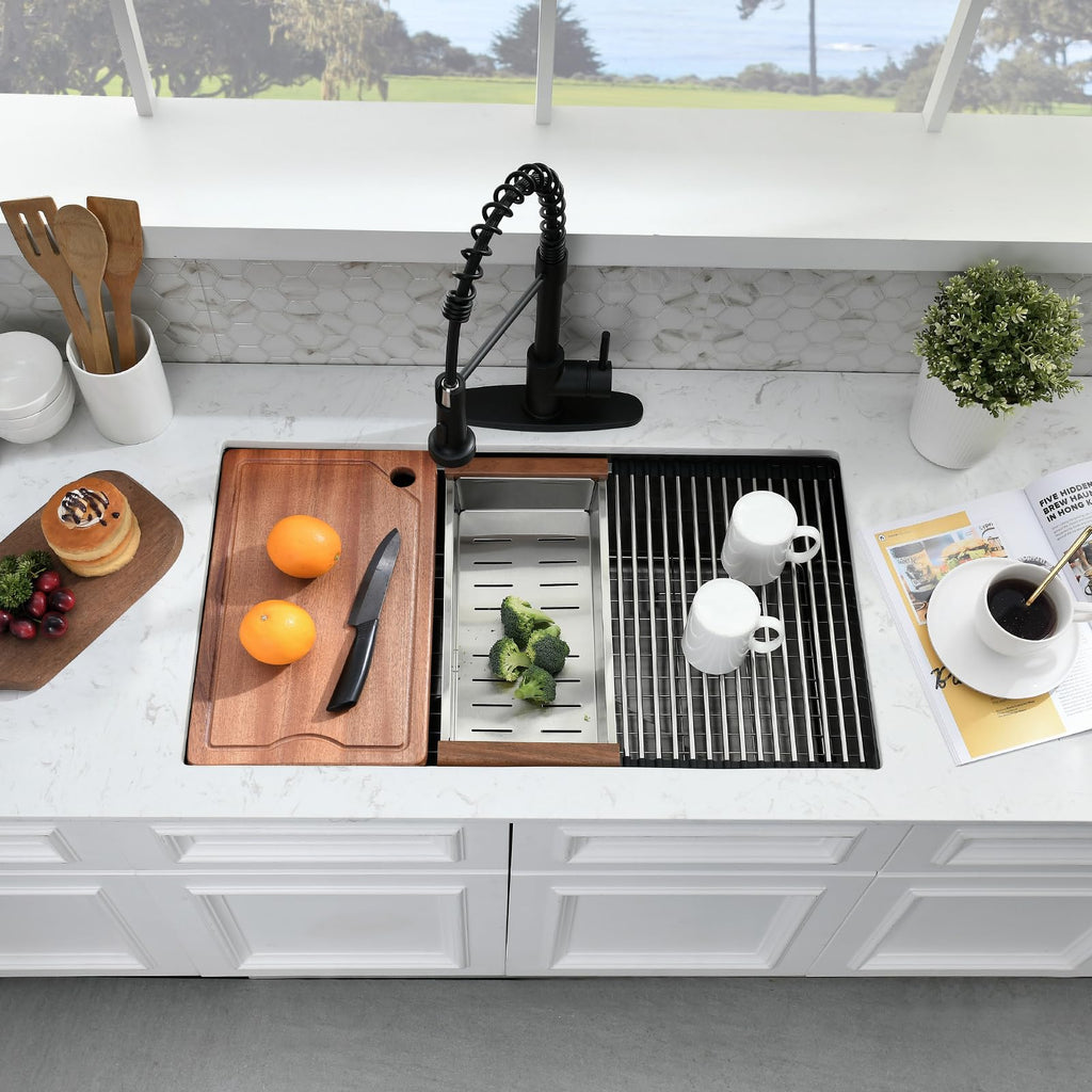 28x18 Undermount Black Stainless Steel Single Bowl