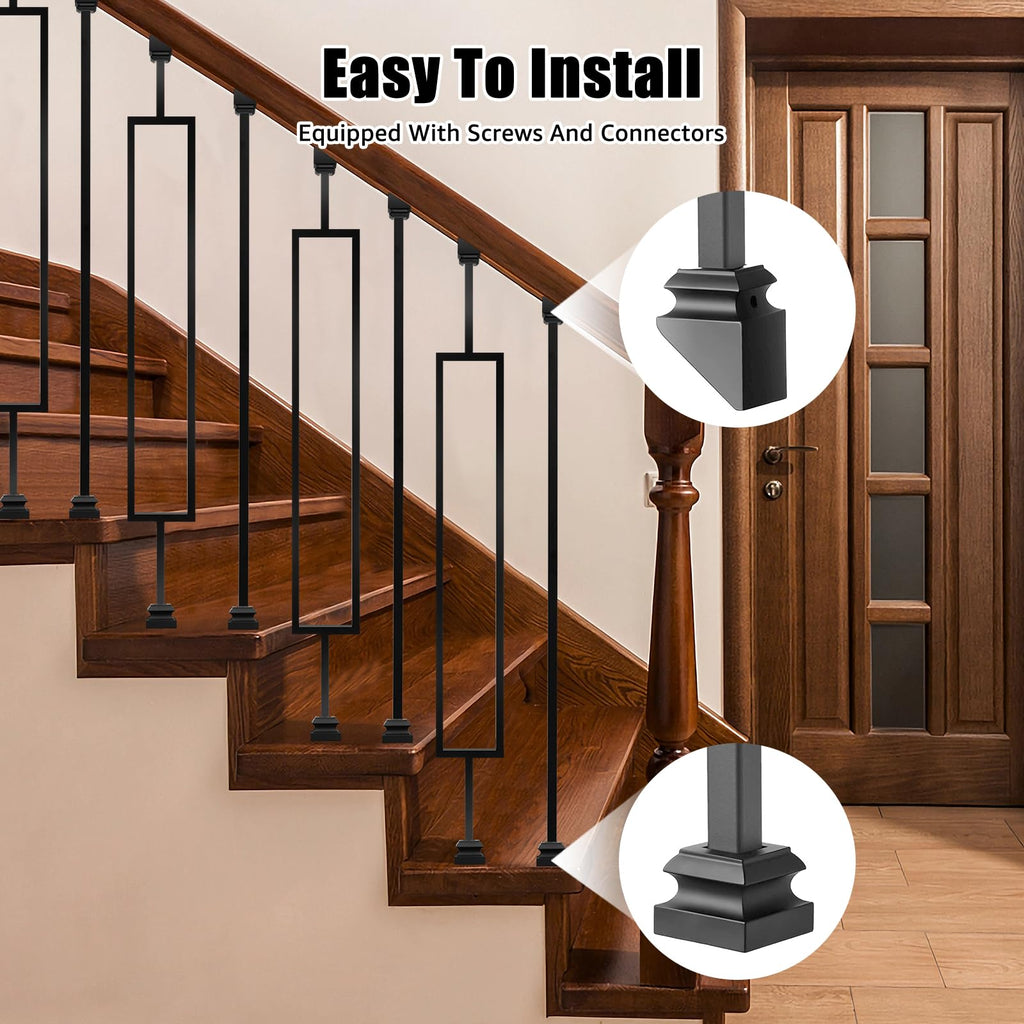 Iron Balusters for Staircases, 30 Pack Wrought Iron Baluster, Metal Stair Baluster Stair Spindles, Staircase