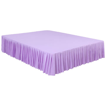 Polyester Bed Skirt Pleated Ruffle, 14 in Drop Purple Twin