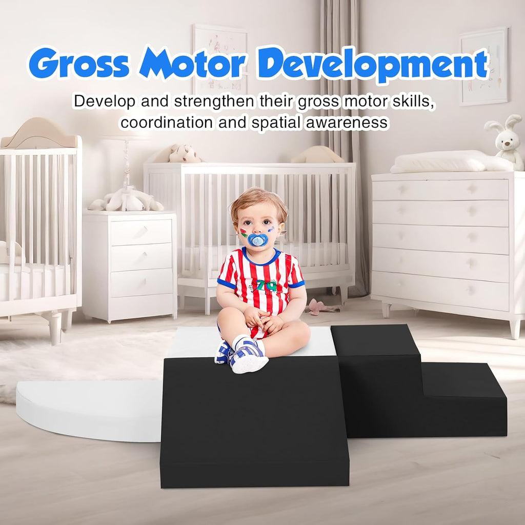 Piece Soft PU Leather Toddlers Climbing Toys, Baby Foam Climbing Blocks for Toddlers 3, Indoor Climb and Crawl