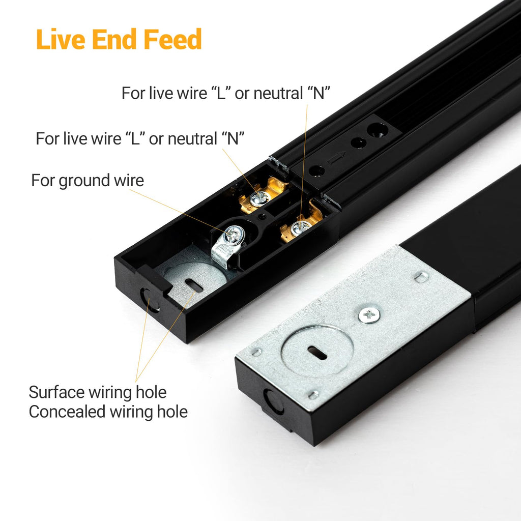 LED Track Lighting Kit with 13FT H Type Track Rail, Black