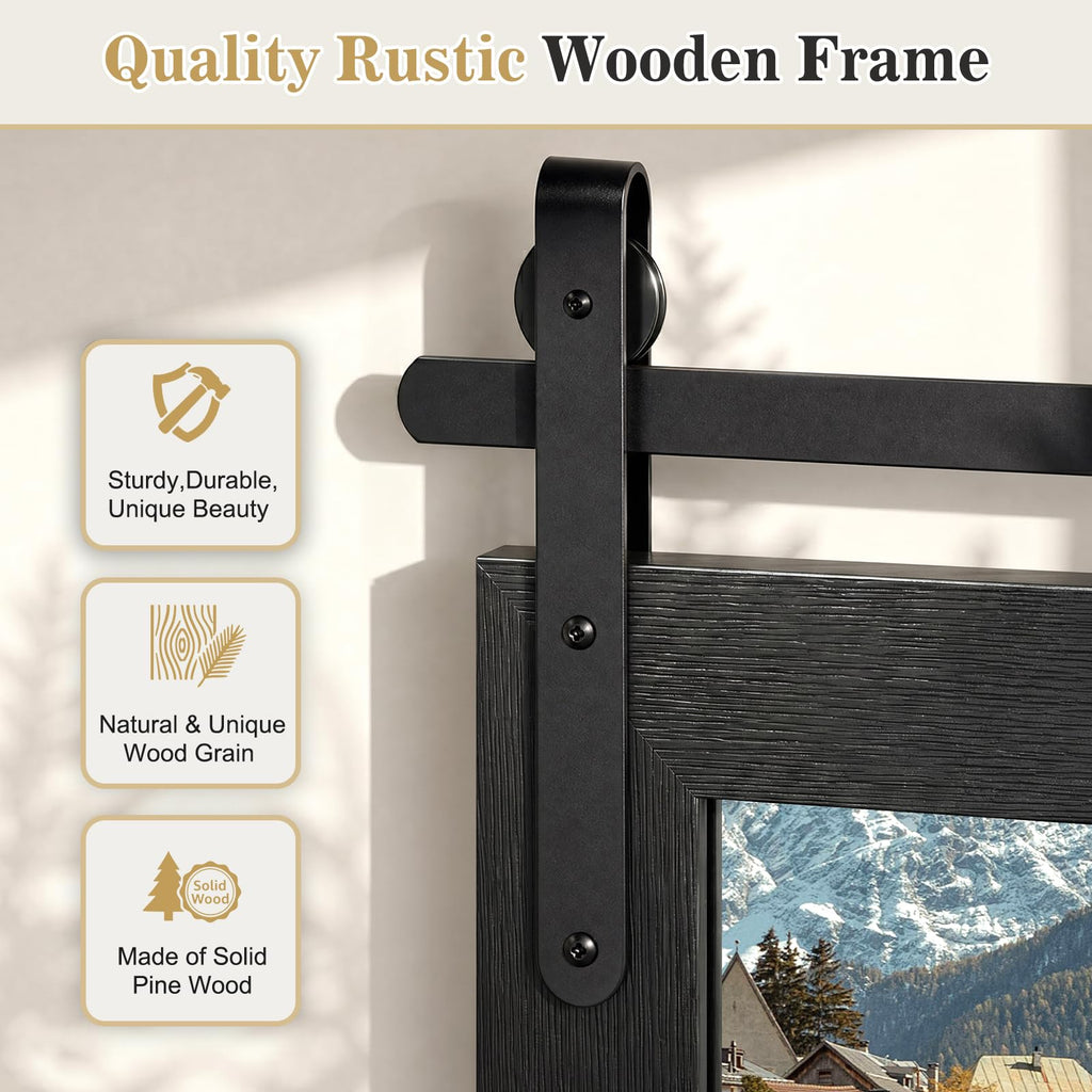Farmhouse Mirror 18"x26" Black
