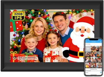WiFiFRAME Digital Picture Frame 10.1 inch WiFi Smart Photo Frame, 1280 * 800 IPS Touchscreen Auto-Rotate, Built in
