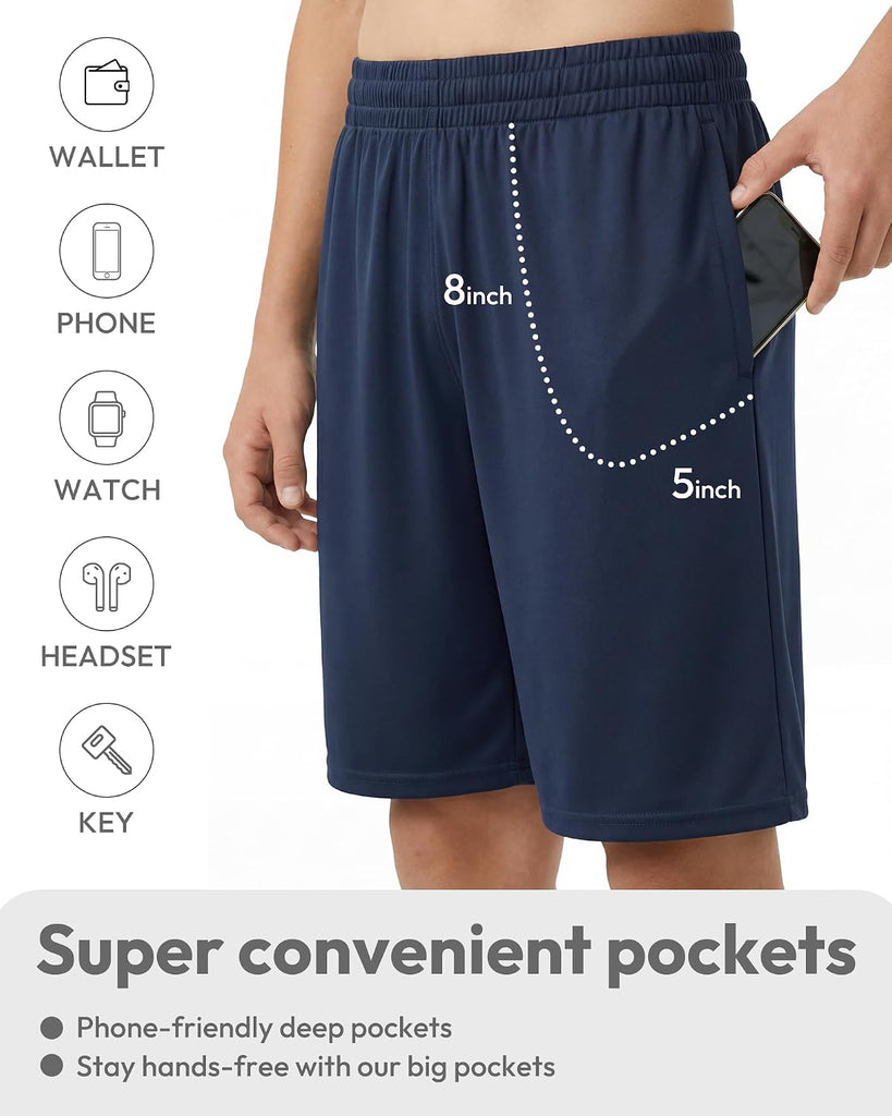 Boys Athletic Basketball Shorts Soccer Shorts