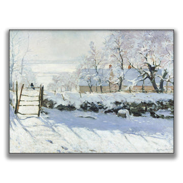 Claude Monet Canvas Wall Art - The Magpie Giclee Print Poster - World Classic Art Reproductions - Famous