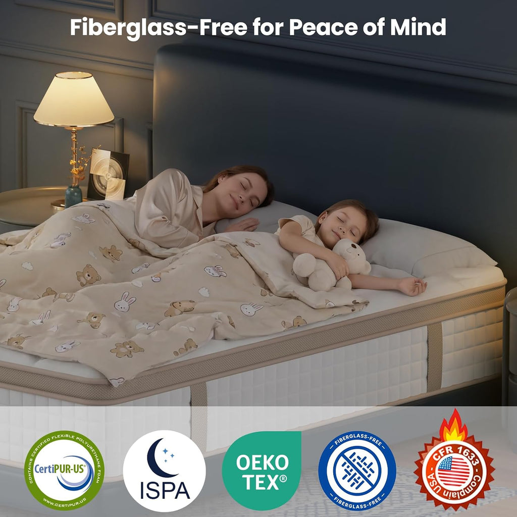 Queen Mattress, 12 Inch Cooling Hybrid Mattress in a Box, Medium Firm | Gel Memory Foam & Pocket Springs, Contouring