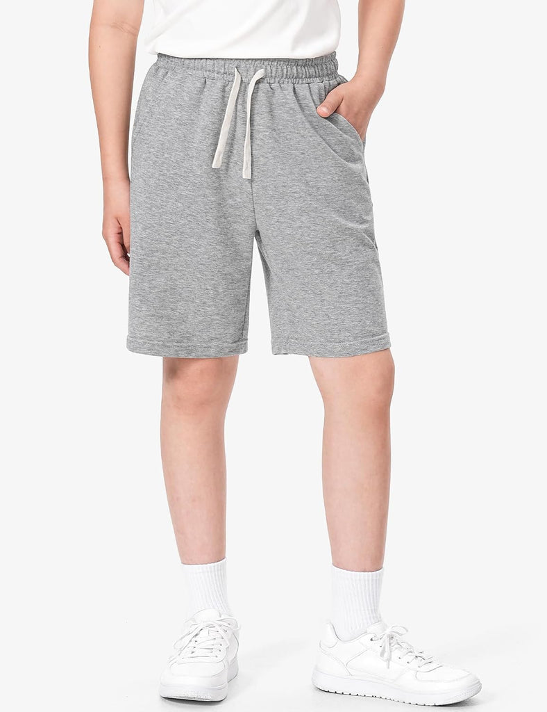 Boys Cotton Shorts Kids Athletic Casual Drawstring Shorts with Pocket