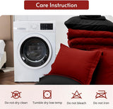7 Pieces Queen Comforter Set, Reversible Bed in a Bag Queen, All Season Bedding Set with Comforter, Flat Sheet