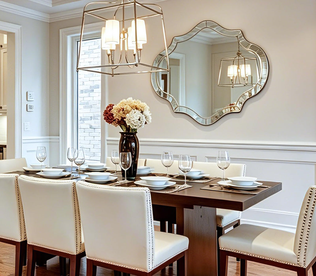 40"x28" Large Scalloped Beleved Decorative Mirror
