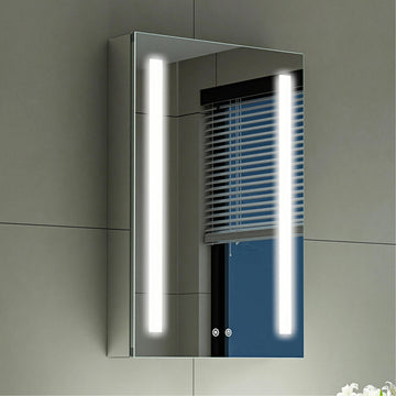20" X 30" LED Medicine Cabinet with Mirror, Single Left Opening Door, Recessed or Surface Cabinet Mirror, Bathroom