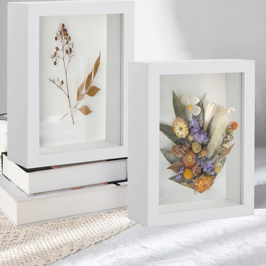 2pcs 11x14 Shadow Box Frame, 3D Picture Frame Display Cas with Real Transparent Glass for Photos, Memorabilia