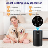 Air Purifiers for Bedroom Home, H14 True HEPA Air Purifier Filter, Quiet Air Cleaner With 12dB Sleep