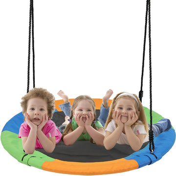 Saucer Swing for Kids Outdoor, 40 Inch Tree Swing Weight Capacity Waterproof 900D Oxford Fabric for Backyard