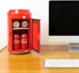 Portable 8 Can Thermoelectric Mini Fridge 5.4 L/ 5.7 Quarts Capacity, 12V DC/110V AC Cooler for home, cabin, beer