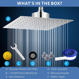 Rain Shower Head with Filtered - High Flow Large Rainfall Shower Heads Made of Stainless Steel