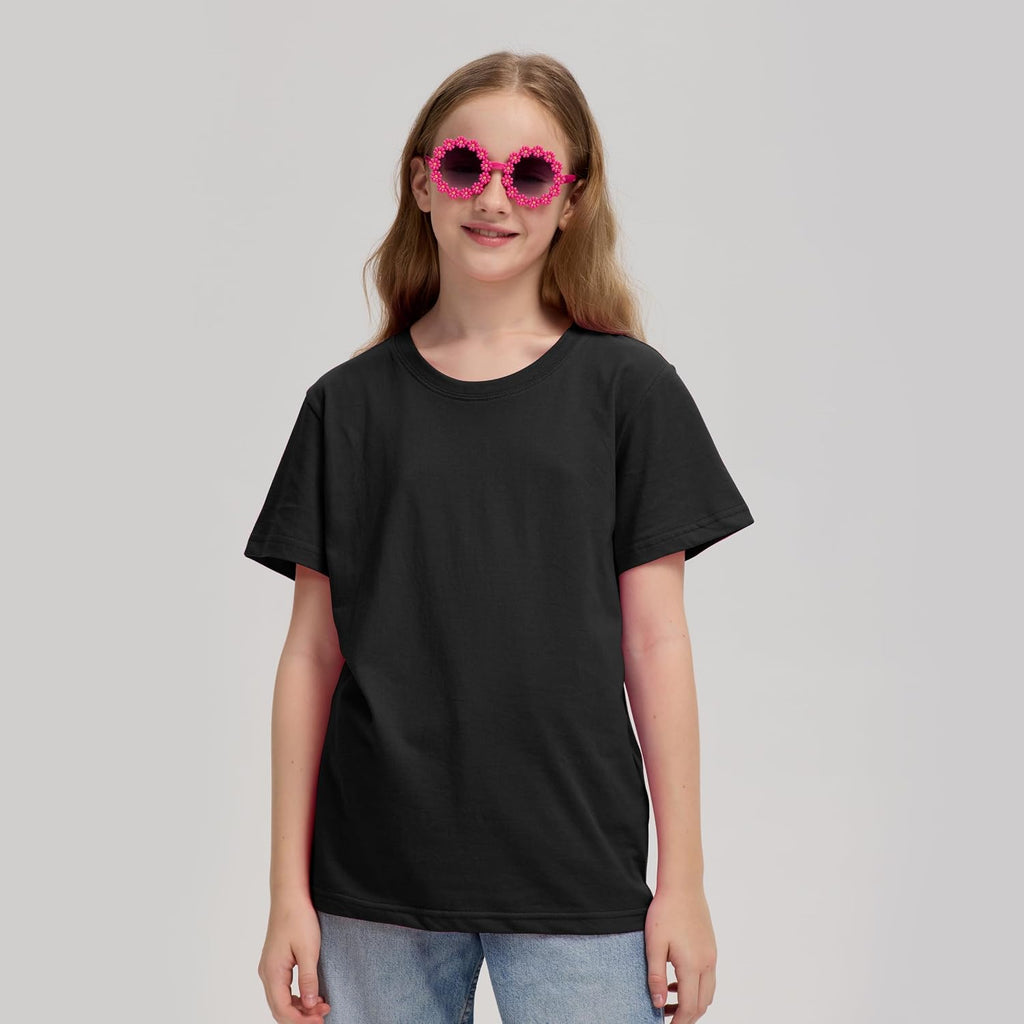 6 Pack Girls Short Sleeve T Shirts Cotton Tees Summer Tops