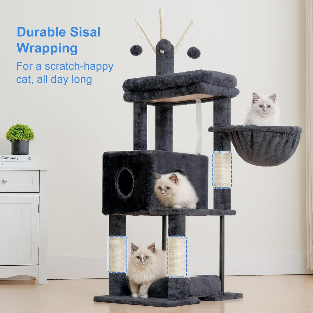 Cat Tree, 45.3" Cat Tower for Indoor Cats with Large Perch