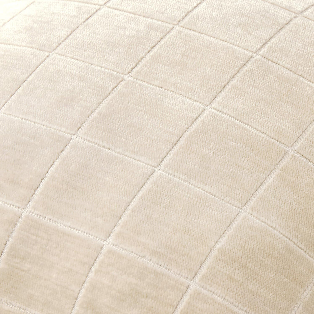 Beige Plaid Decorative Throw Pillow Covers 18x18 Set of 2