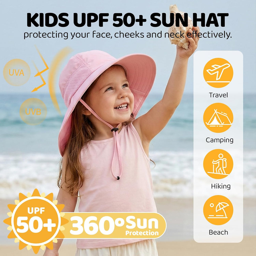 Baby Sun Hat with Neck Flap UPF 50+ for Toddler Sun Protection Beach Hat