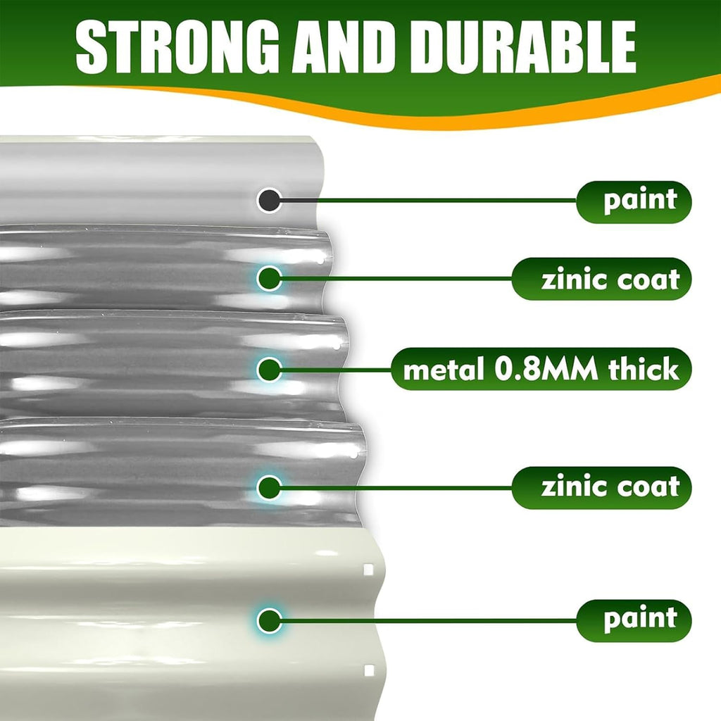 17" Tall,48" Diameter Elevated Round Metal Raised Garden Bed White | 4 FT Diameter,1.5 FT High, Made of Galvanized