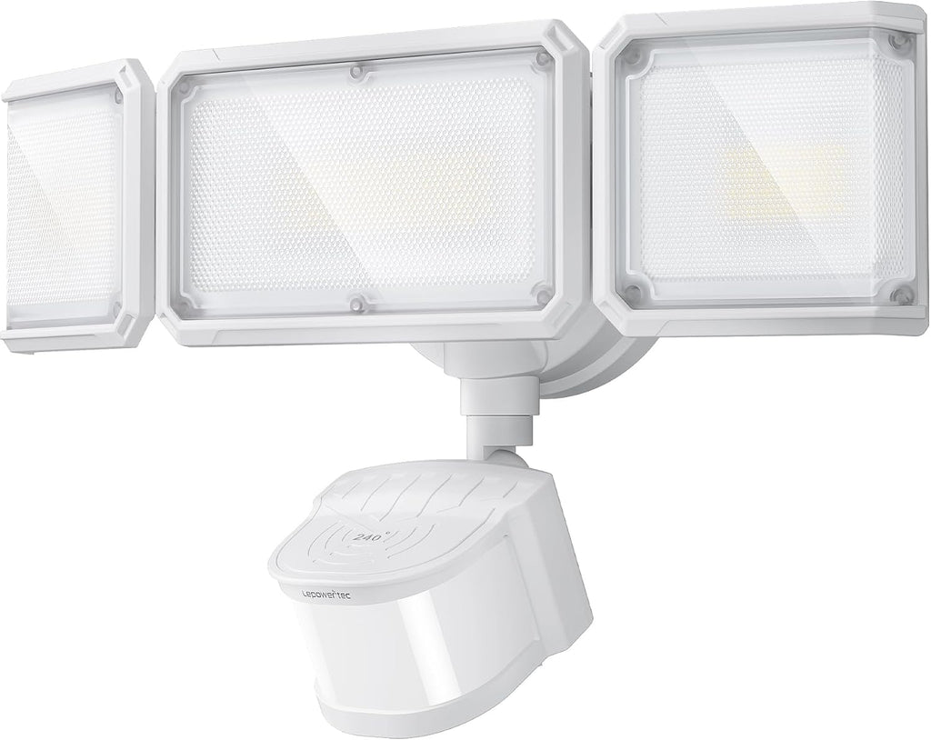 LED Security Light 240° Dual PIR 100 FT Motion Sensor Outdoor | 7000LM Adjustable Brightness, Hardwired Flood Light