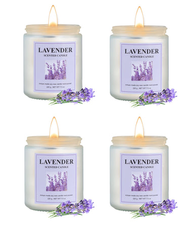 4 Pack Lavender Candle Set, 30 oz 200 Hour Home Aromatherapy Jar Candles, Long Lasting Aromatherapy Candles s Yoga