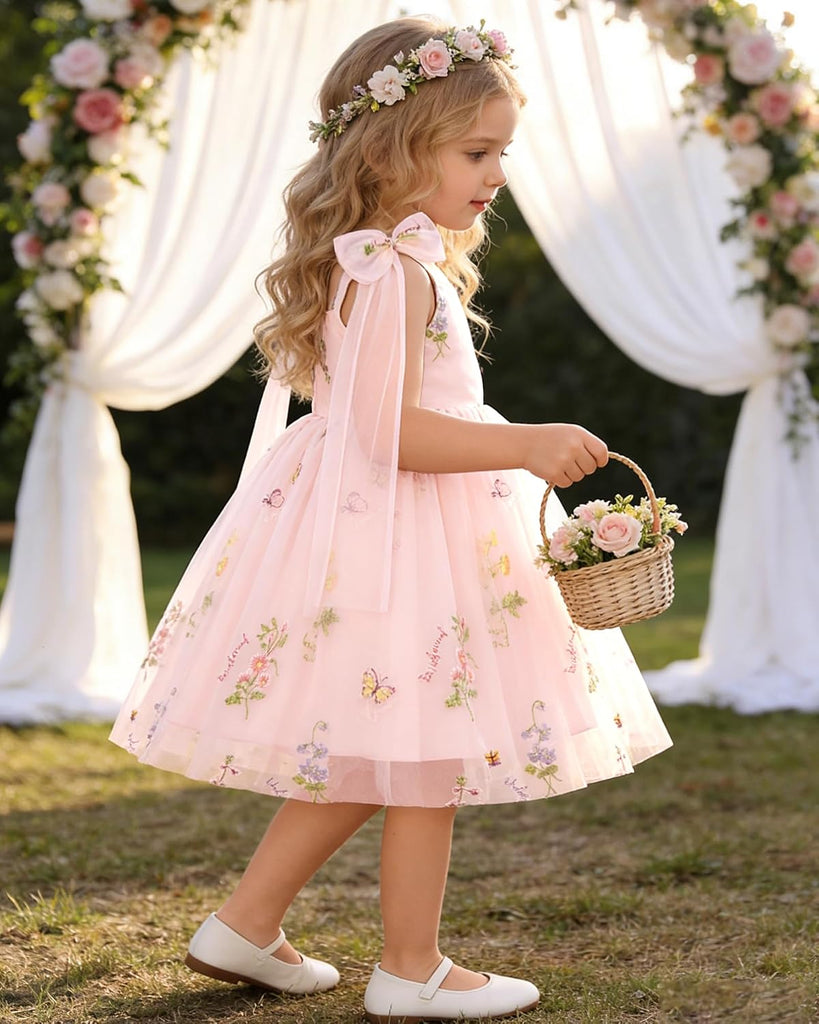 Girl Dress Flower Girls Tulle Smocked Fairy Dresses 1