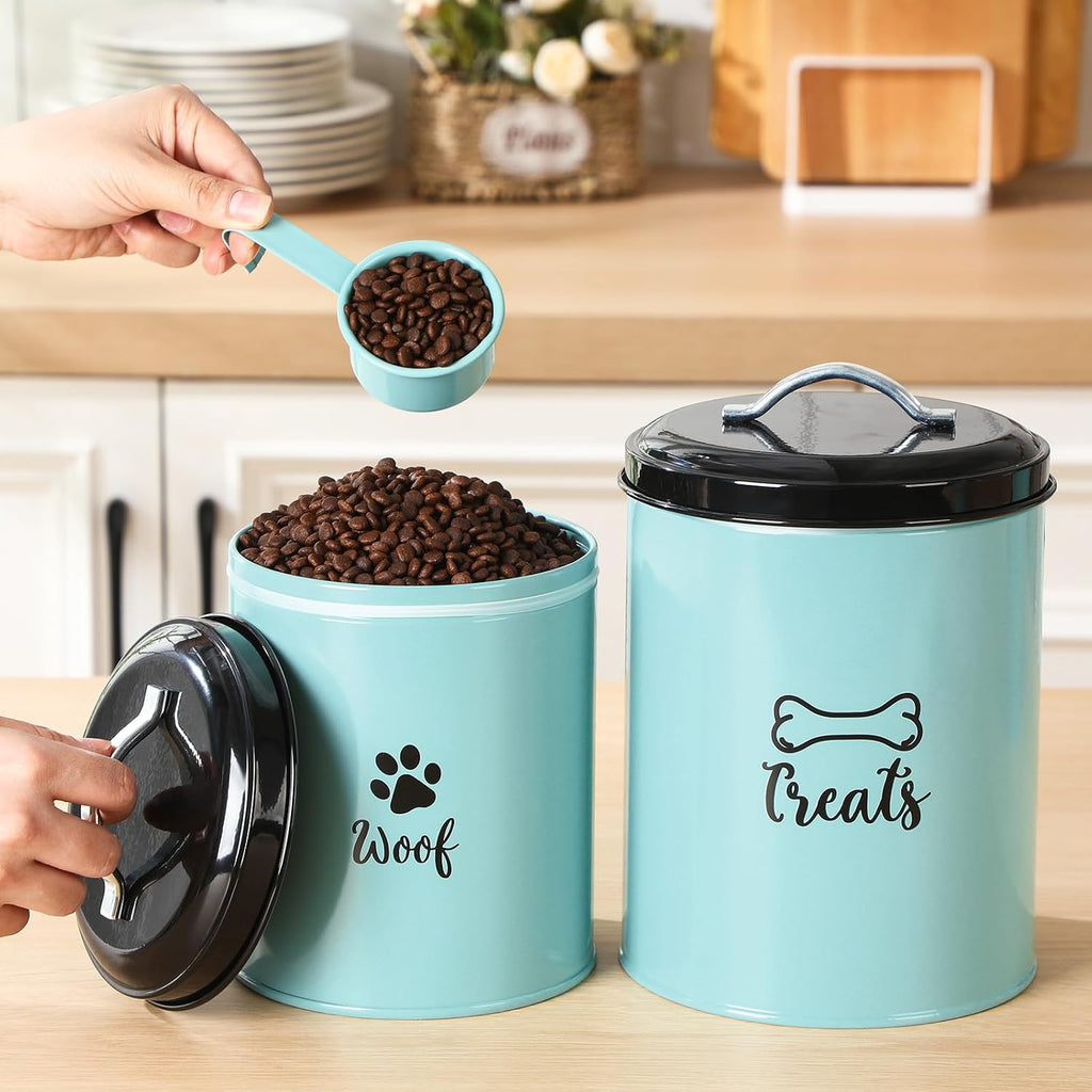 2 Pack Dog Treat Container Metal with Lid