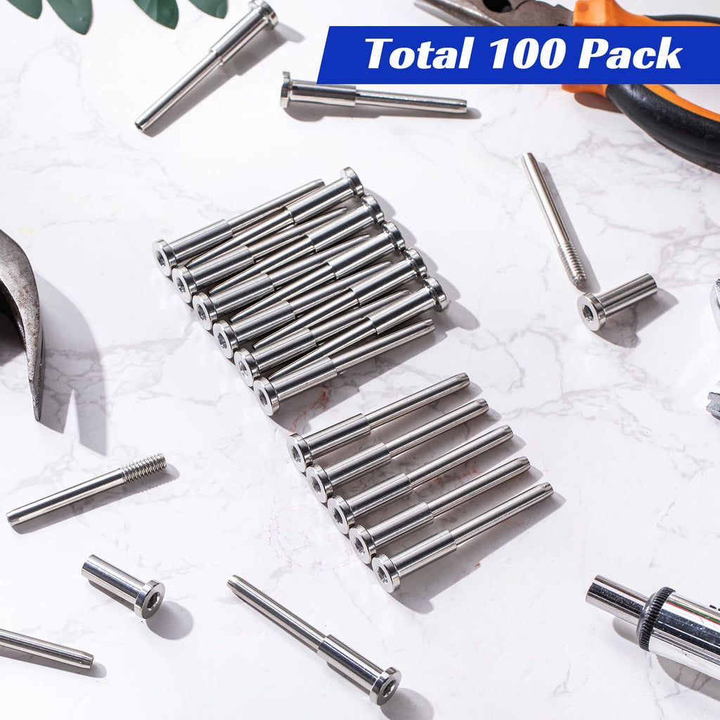 100 Pack 1/8" Stainless Steel Cable Railing Hardware Kit T316, Silver