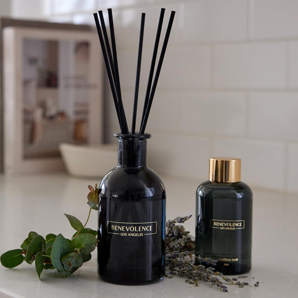 Lavender & Eucalyptus Reed Diffuser Oil Refill - 4 oz Long-Lasting Essential Oil Refill Fragrance Diffusers - Set of 4