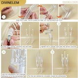 2Pcs Acrylic Candelabra Centerpieces 25.5" Tall Crystal Taper Candlestick with Shade Fit 0.87'' Led Candle