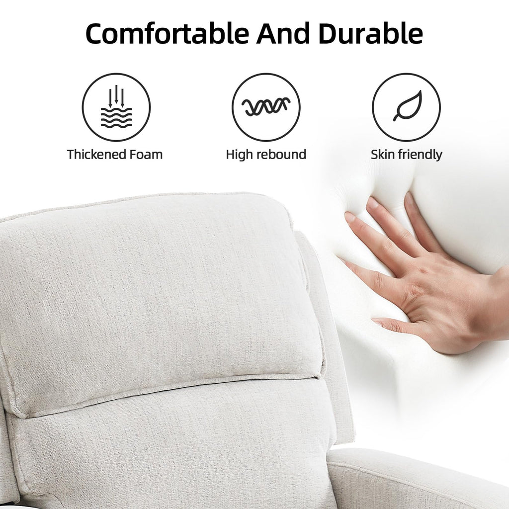 Manual Living Room Furniture Reclining Couch Set, Soft Fabric Recliner Chair and Loveseat Sofa Couch for Meeting