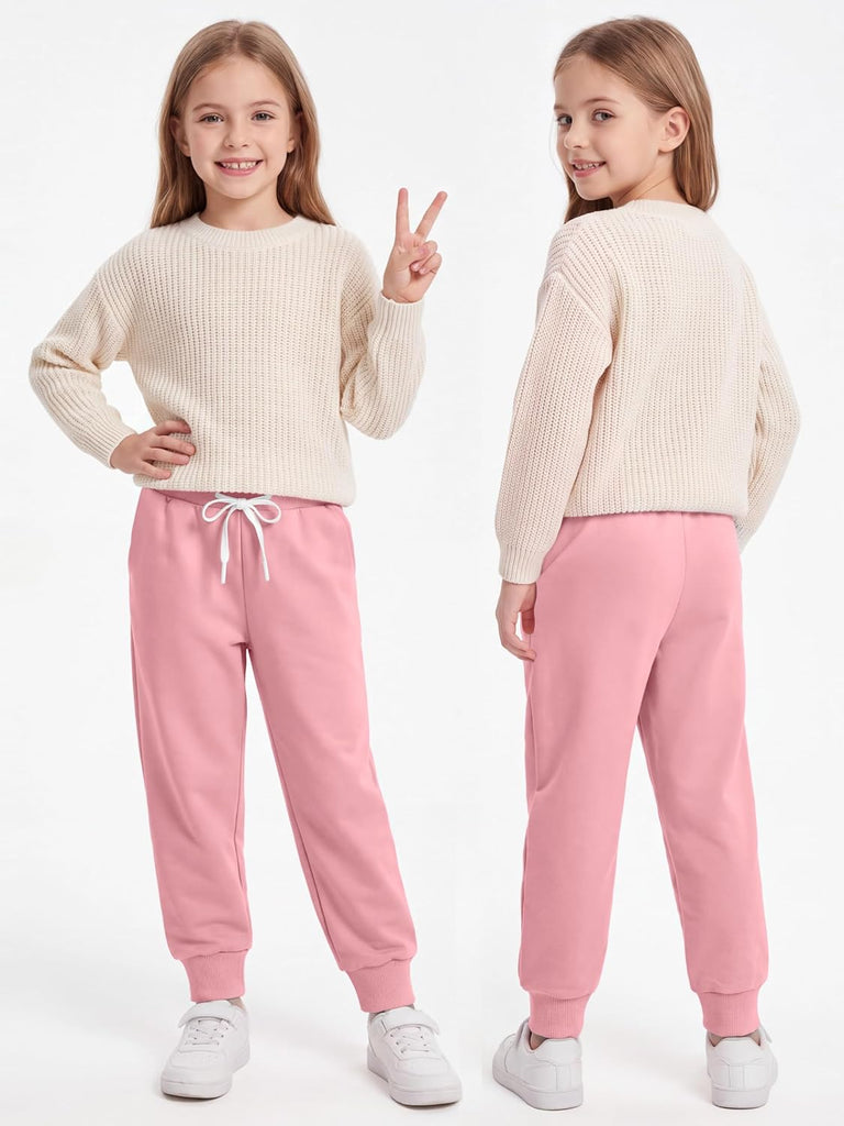 3 Pack Toddler and Girls Sweatpants Kids Cotton Joggers Pants