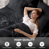 Queen Comforter Set Black - Bed in a Bag Queen 7 Pieces, Soft Bedding Set for All Seasons